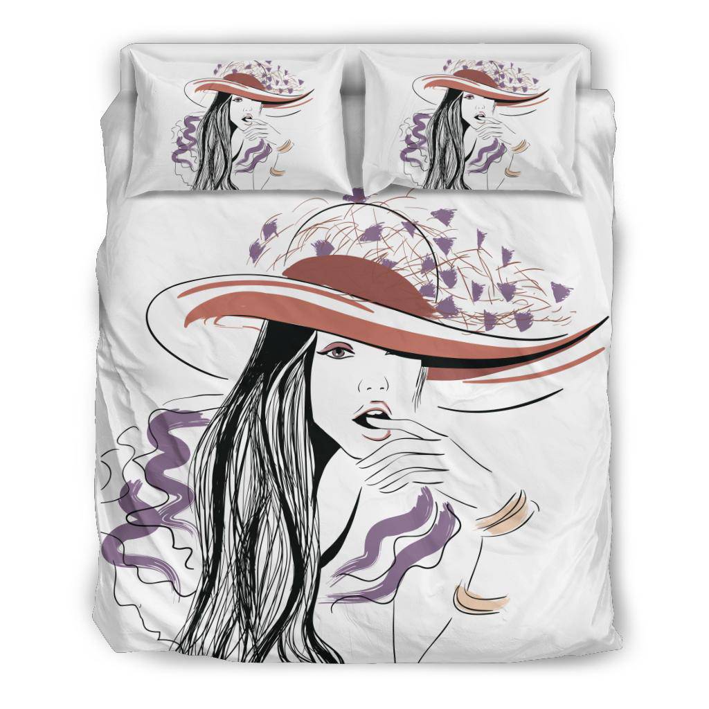 Sexy Girl with Hat and Long Hair Bedding Set - Top Content | POD Collection | Free Shipping