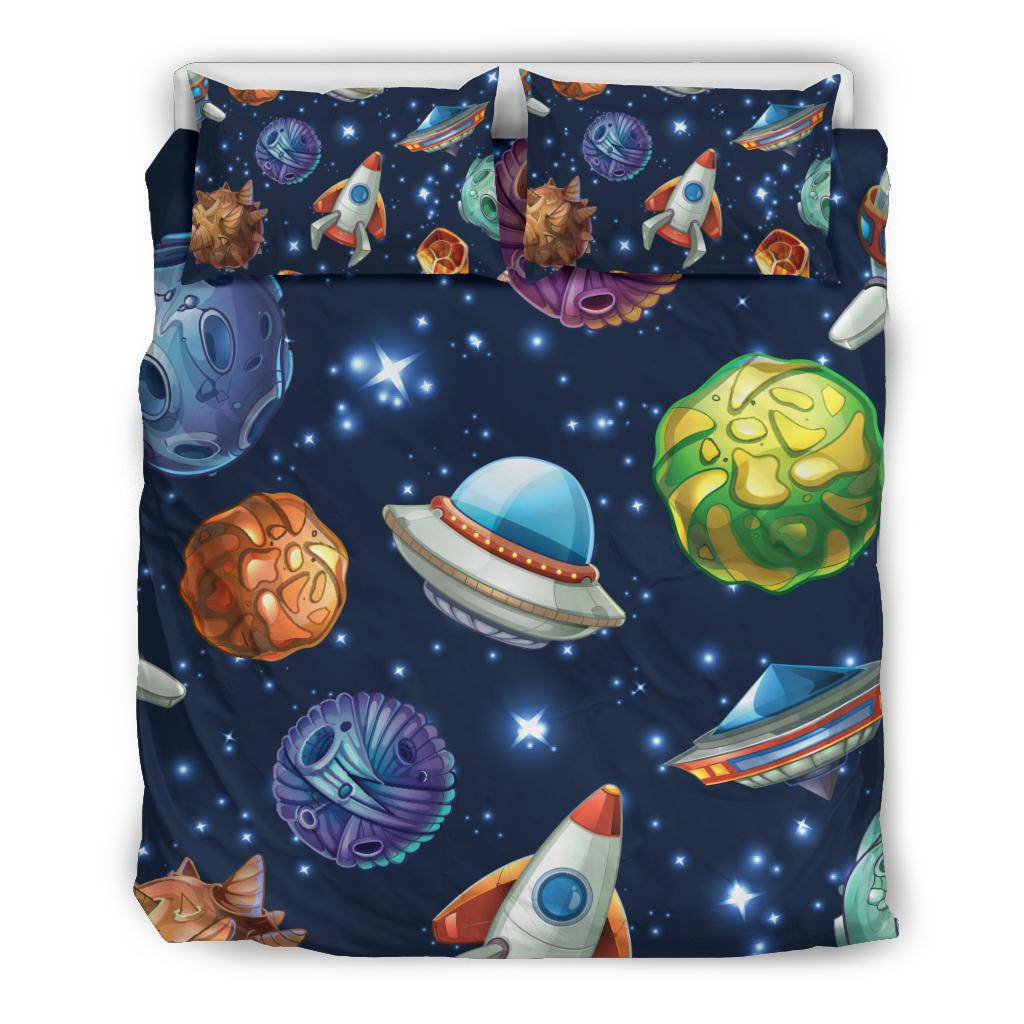 Stars Ships Moons Planet Space Bedding Set - Top Content | POD Collection | Free Shipping