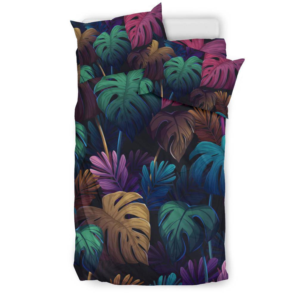 Colorful Monstera Leaves Bedding Set - Top Content | POD Collection | Free Shipping