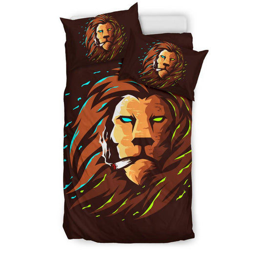 Colorful Lion With Marijuana Bedding Set - Top Content | POD Collection | Free Shipping