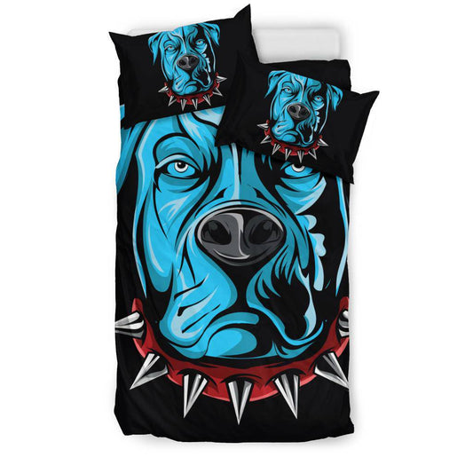 Angry Blue Pitbull Bedding set - Top Content | POD Collection | Free Shipping