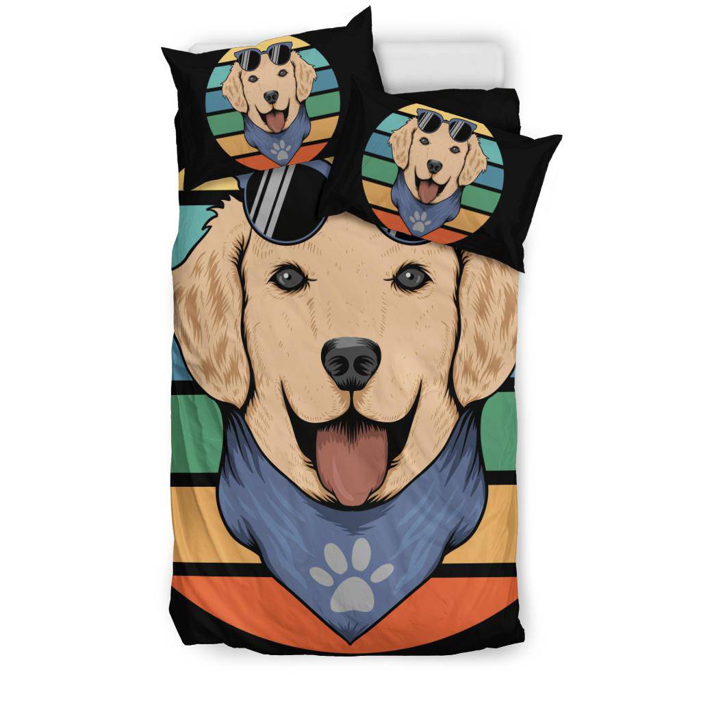 Retriever Dog Retro Bandana Bedding Set - Top Content | POD Collection | Free Shipping