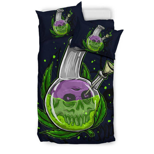 Skull Cannabis in Jar Bedding Set - Top Content | POD Collection | Free Shipping