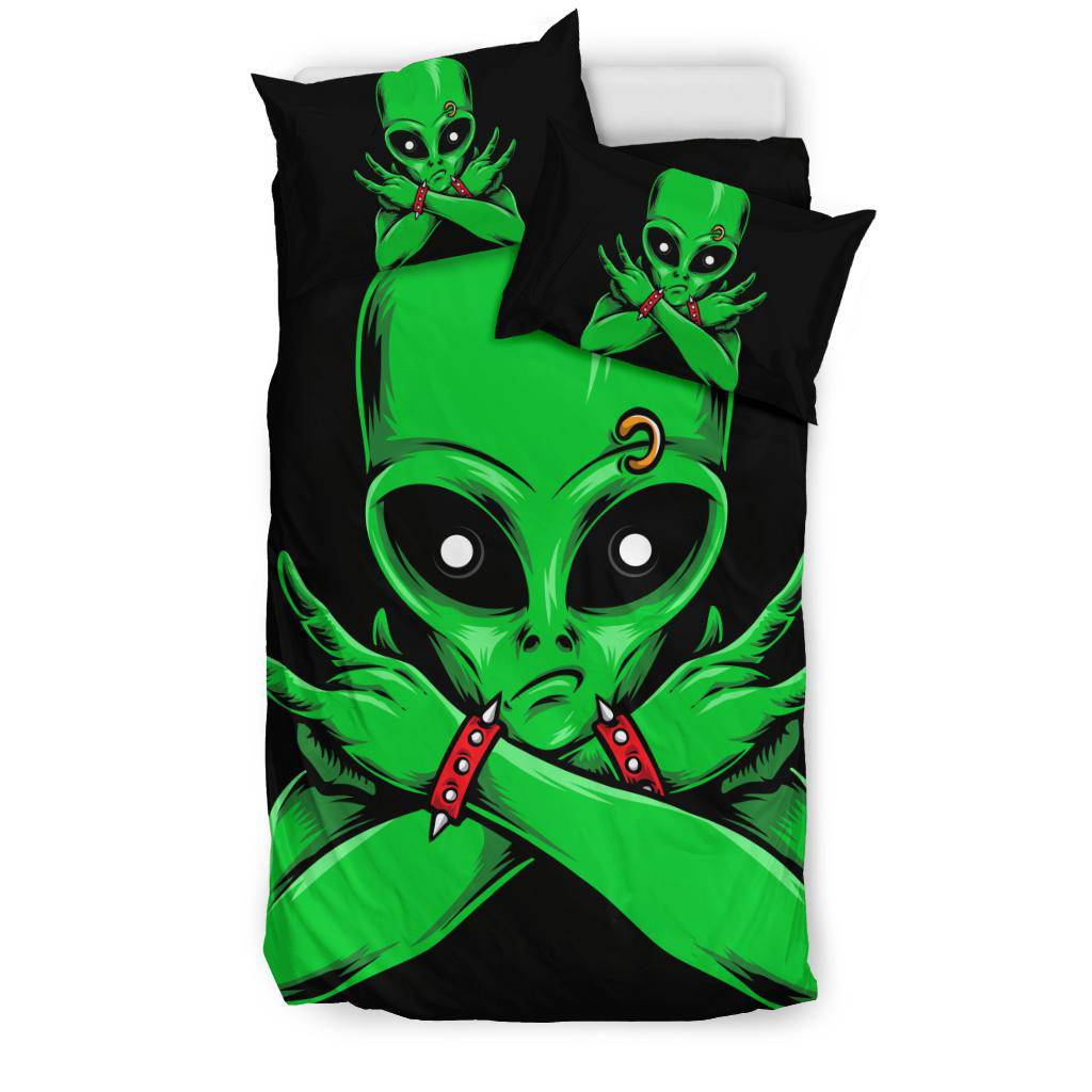 Alien Rock and Roll Bedding Set - Top Content | POD Collection | Free Shipping