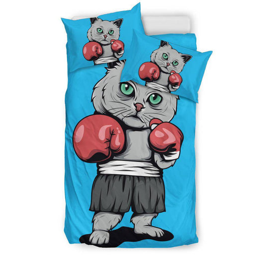 Boxing Cat Cartoon Bedding Set - Top Content | POD Collection | Free Shipping