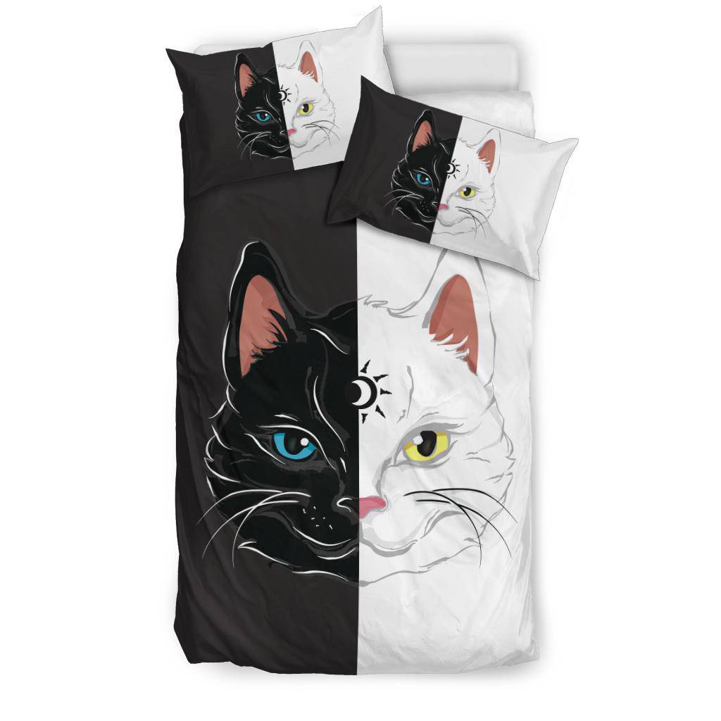 Cat Head Black and White Bedding Set - Top Content | POD Collection | Free Shipping