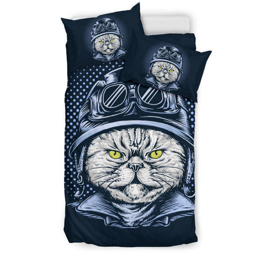 Cat With Helmet Bedding Set - Top Content | POD Collection | Free Shipping