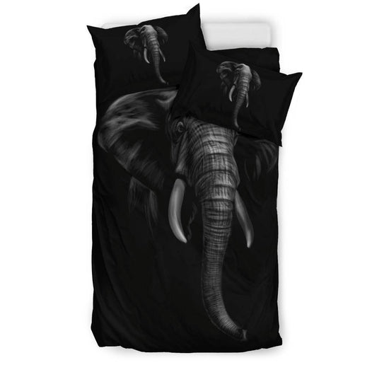 Elephant Cartoon Black Bedding Set - Top Content | POD Collection | Free Shipping