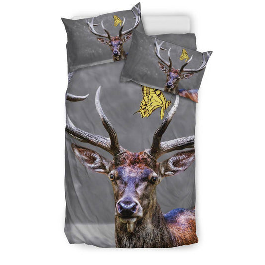 Elk and Yellow Butterfly Bedding Set - Top Content | POD Collection | Free Shipping