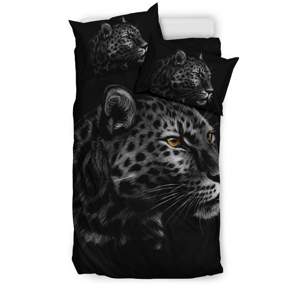 Leopard Cartoon Black Bedding Set - Top Content | POD Collection | Free Shipping