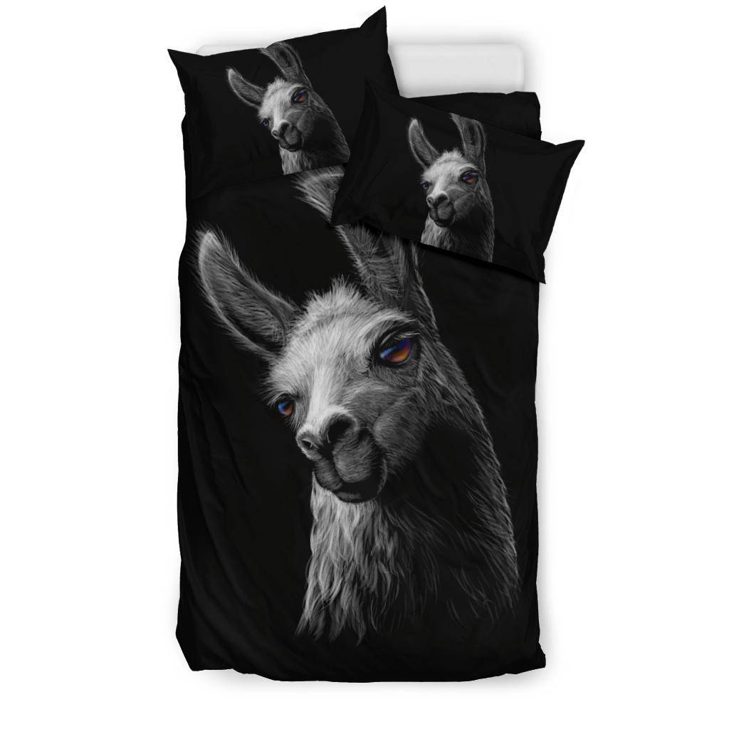 Llama Cartoon Black Bedding Set - Top Content | POD Collection | Free Shipping