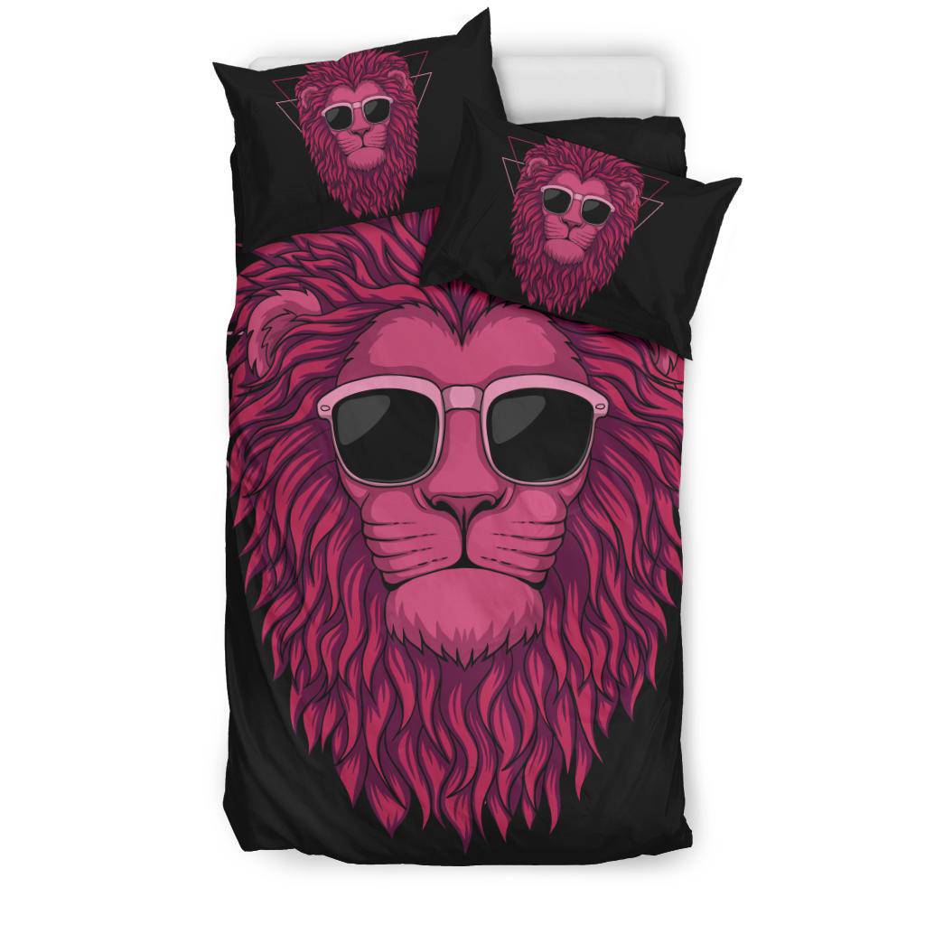 Pink Cool Lion Bedding Set - Top Content | POD Collection | Free Shipping