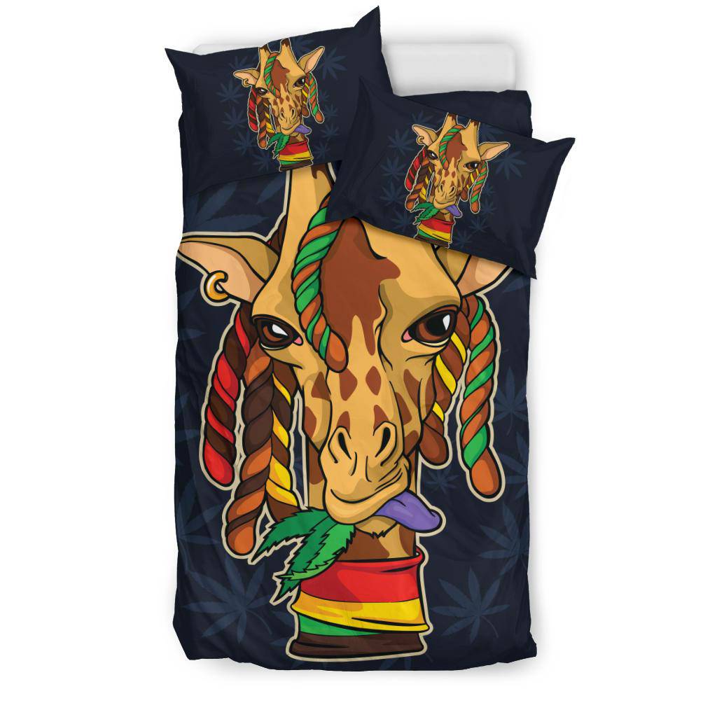 Rastafarian Giraffe Eats Cannabis Bedding Set - Top Content | POD Collection | Free Shipping