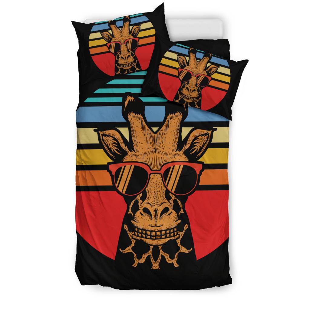 Retro Giraffe Sunset Bedding Set - Top Content | POD Collection | Free Shipping