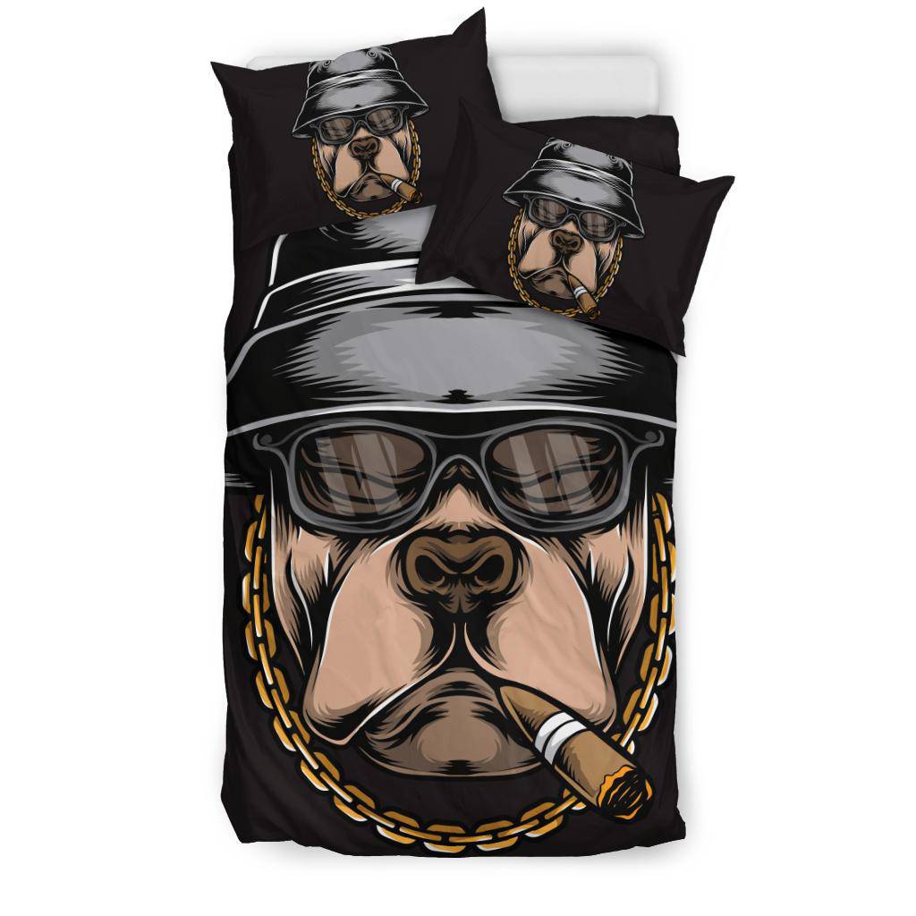 Smoking Gangster Pitbull Bedding Set - Top Content | POD Collection | Free Shipping