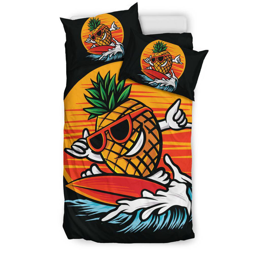 Surfing Pineapple Bedding Set - Top Content | POD Collection | Free Shipping