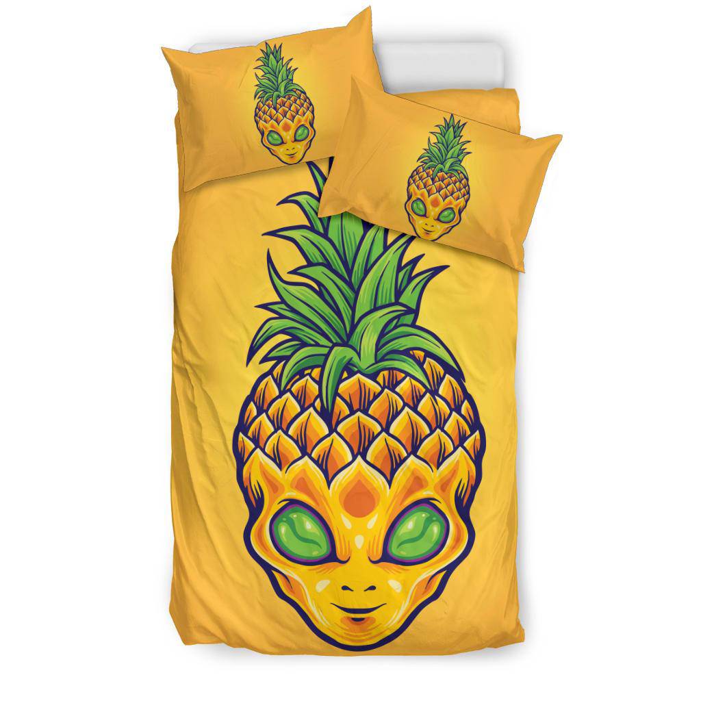 Alien Yellow Pineapple Bedding Set - Top Content | POD Collection | Free Shipping