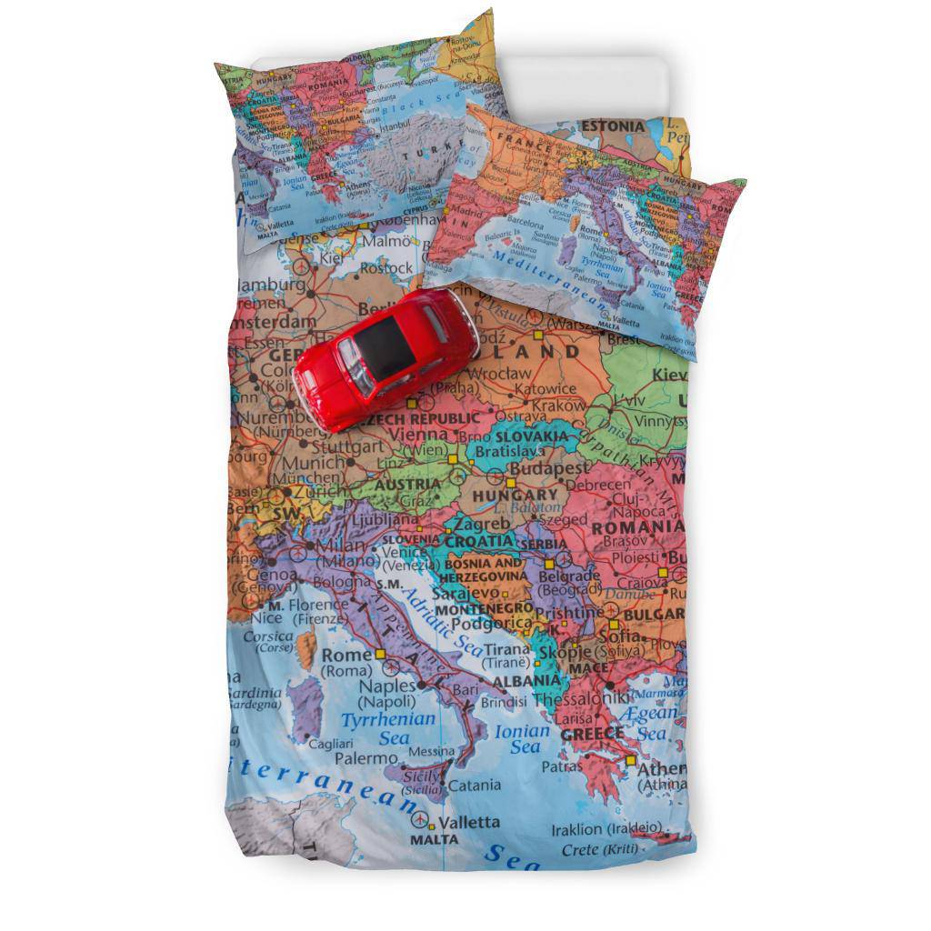 World Map Travel Bedding Set - Top Content | POD Collection | Free Shipping