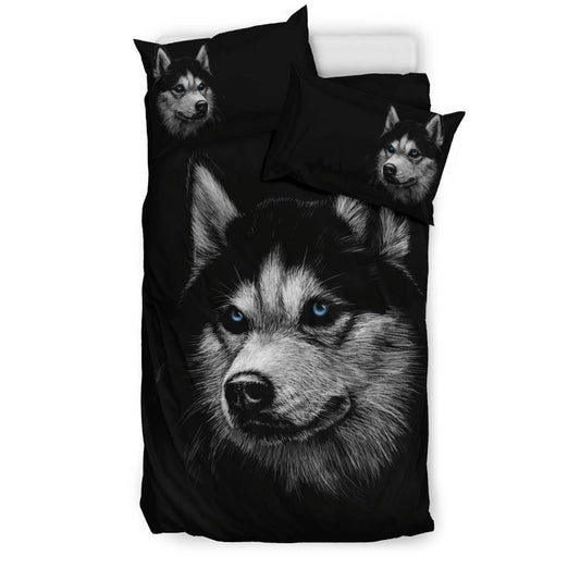 Black Husky Dog Bedding Set - Top Content | POD Collection | Free Shipping