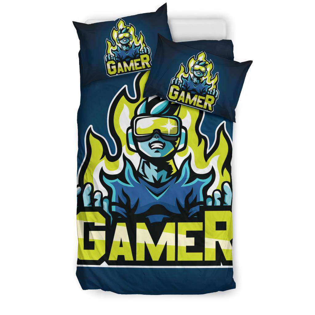 Gamer on Fire Bedding Set - Top Content | POD Collection | Free Shipping