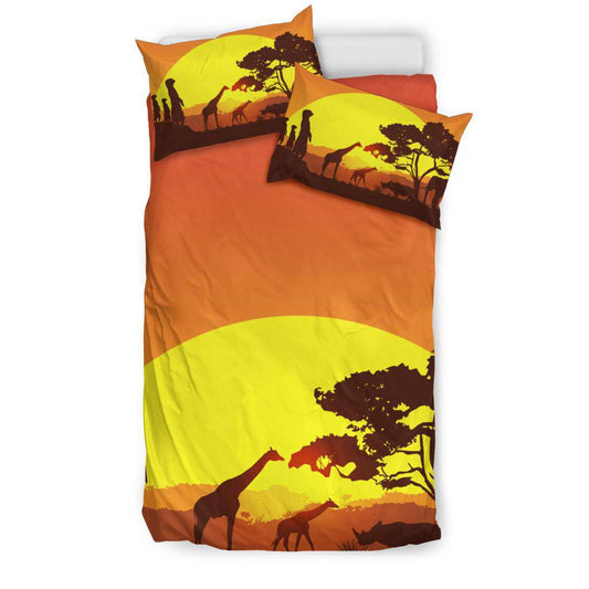 Safari Sunset Animals Bedding Set - Top Content | POD Collection | Free Shipping