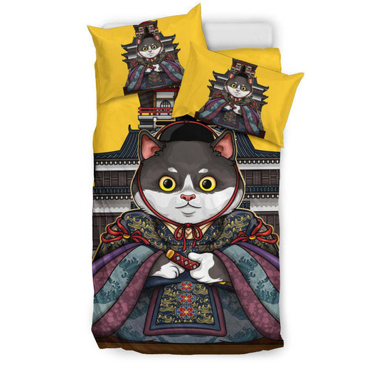 Asiatic Emperor Cat Yellow Bedding Set - Top Content | POD Collection | Free Shipping