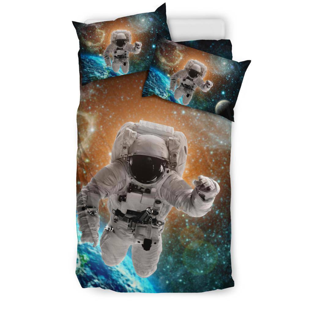 Astronaut Flies Space Earth Bedding Set - Top Content | POD Collection | Free Shipping