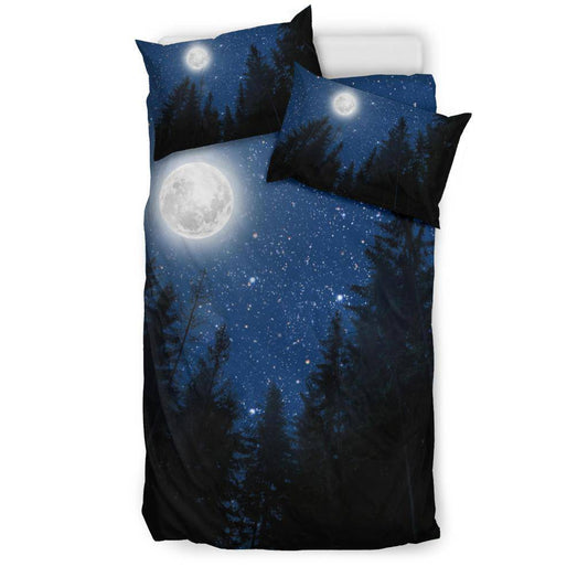 Full Moon Sky Full of Stars Forest Bedding Set - Top Content | POD Collection | Free Shipping