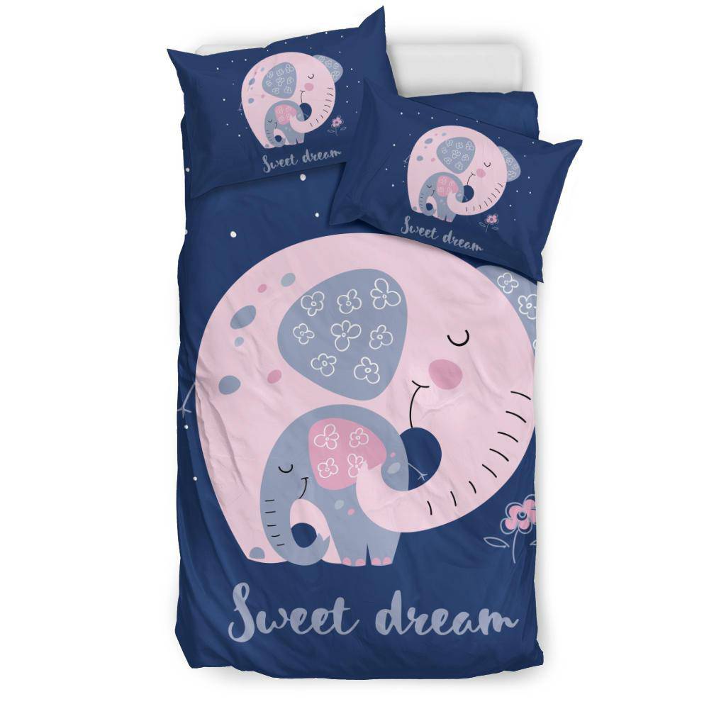 Sweet Dreams Elephants Cartoon Bedding Set - Top Content | POD Collection | Free Shipping