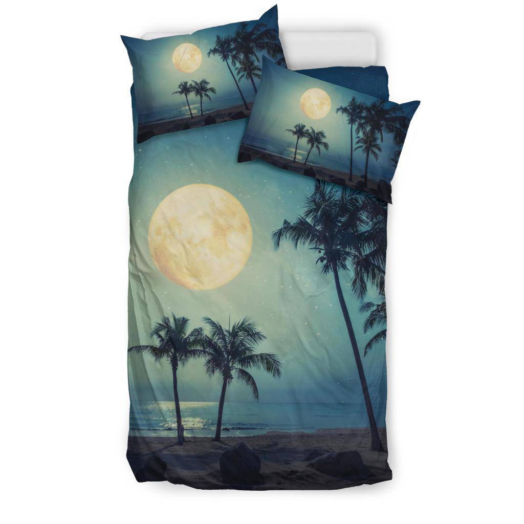 Tropical Beach Palms and Moonlight Bedding Set - Top Content | POD Collection | Free Shipping