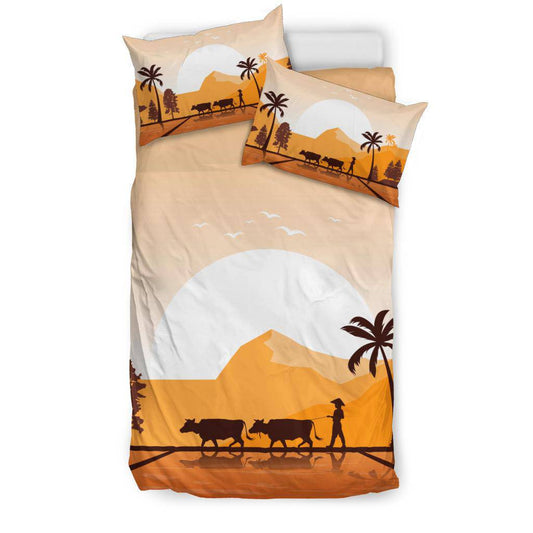 Asia Golden Sunrise Bedding Set - Top Content | POD Collection | Free Shipping