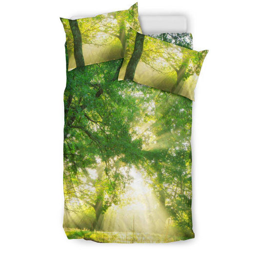 Green Forest Trees Nature Bedding Set - Top Content | POD Collection | Free Shipping