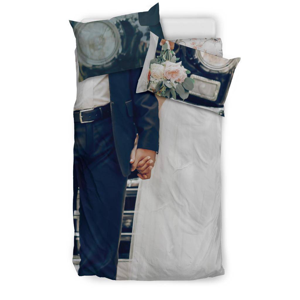 Groom Bride Newly Married Wedding Gift Bedding Set - Top Content | POD Collection | Free Shipping