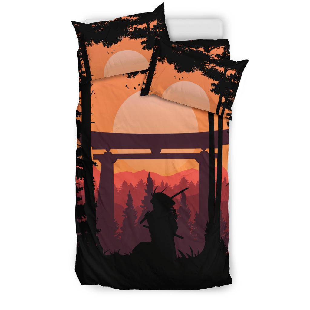 Japanese Samurai Sunrise Bedding Set - Top Content | POD Collection | Free Shipping