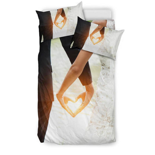 Love Wedding Day Gift Bride and Groom Bedding Set - Top Content | POD Collection | Free Shipping