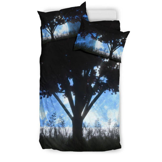 Silhouette Tree Sea Moon Night Sky Bedding Set - Top Content | POD Collection | Free Shipping