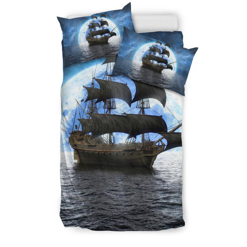 Sea Huge Ship Moon Night Sky Bedding Set - Top Content | POD Collection | Free Shipping