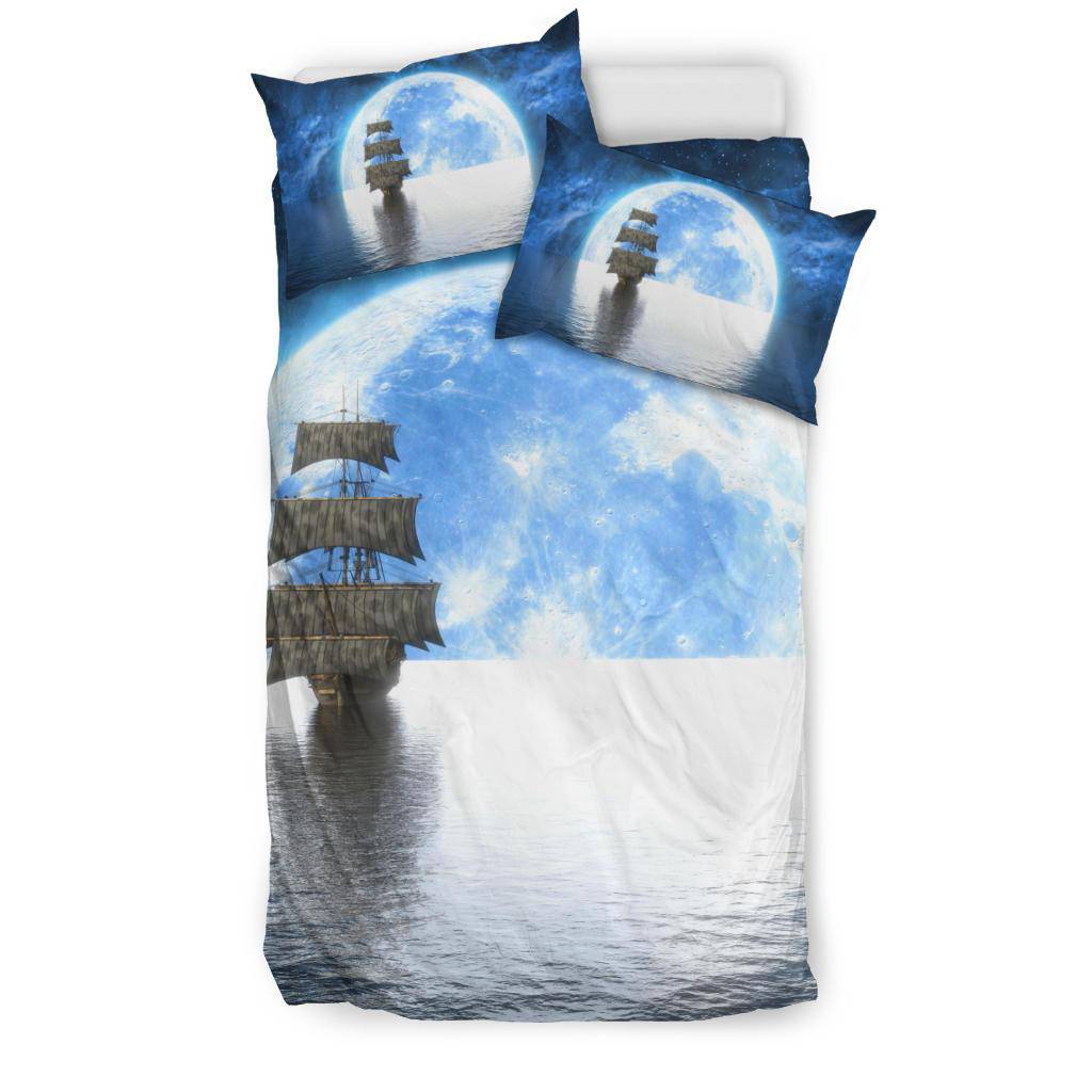 Sea Ship Moon Night Sky Bedding Set - Top Content | POD Collection | Free Shipping