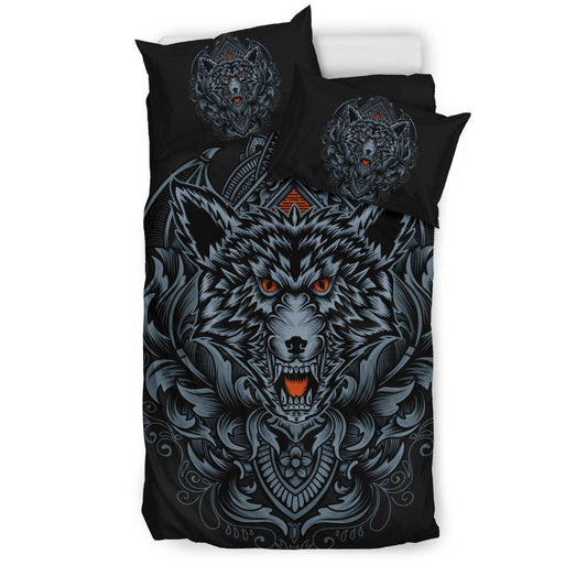 Angry Wolf Red Eyes Ornaments Bedding Set - Top Content | POD Collection | Free Shipping