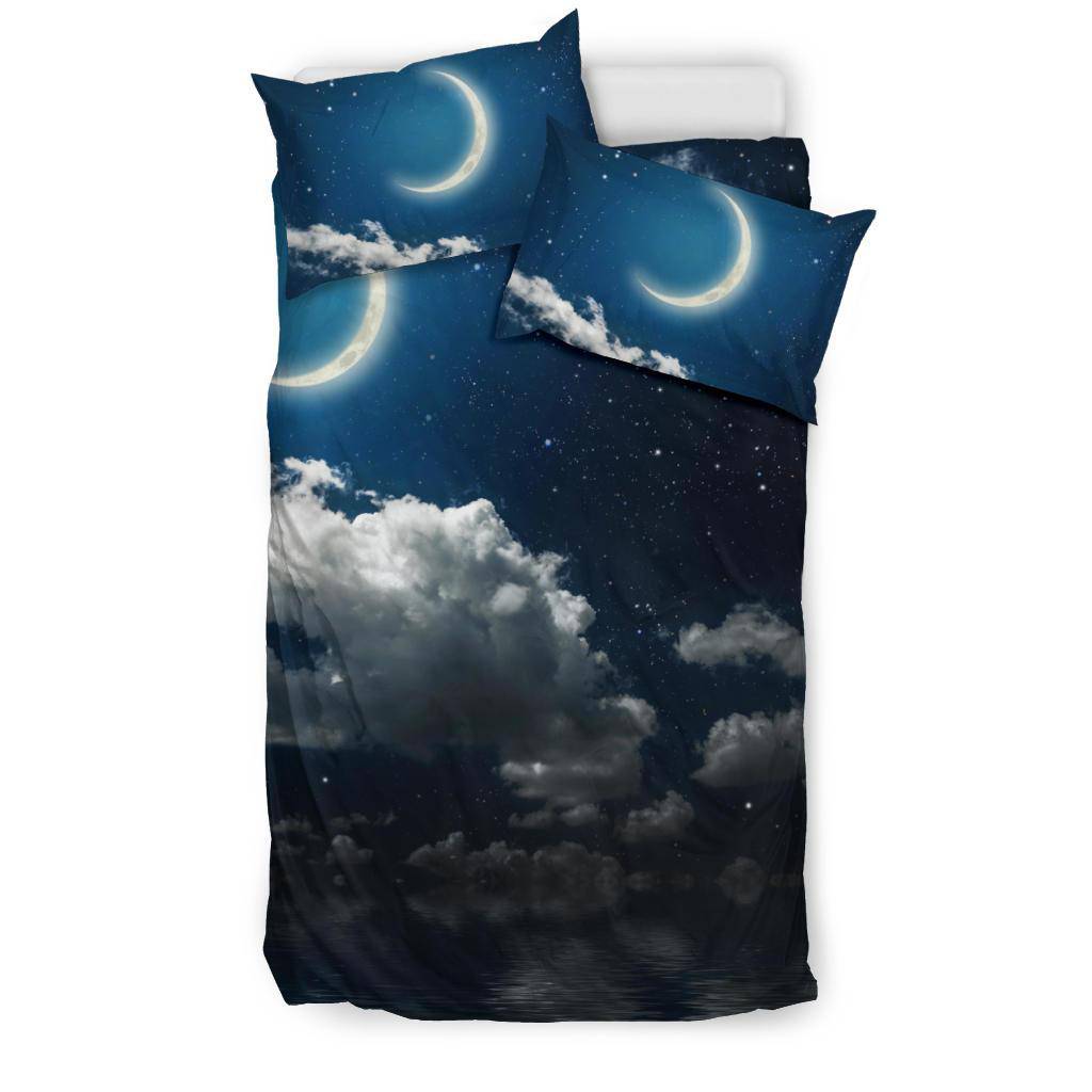 Night Sky Moon Clouds Sea Dark Bedding Set - Top Content | POD Collection | Free Shipping