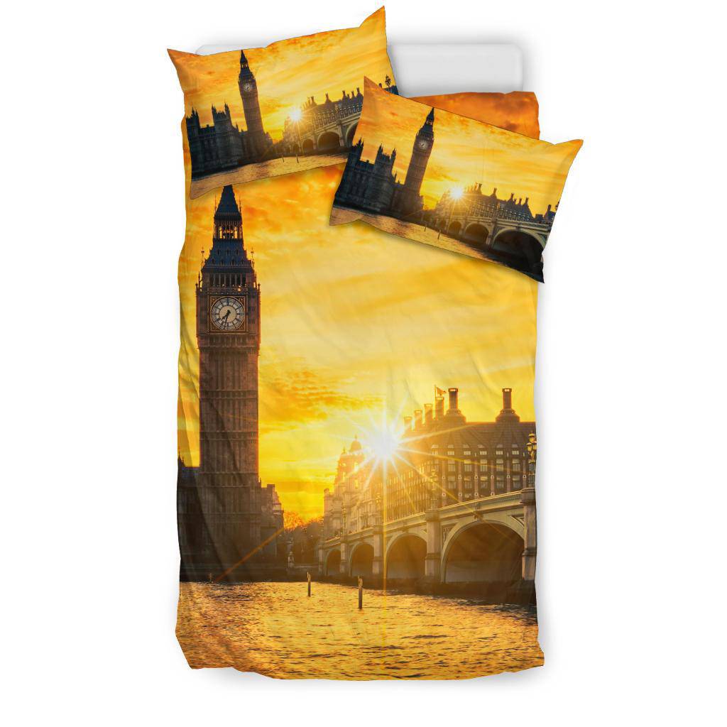 Big Ben Clock Tower London City Bridge Photography Sunset Bedding Set - Top Content | POD Collection | Free Shipping