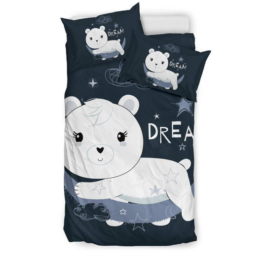 Dream Polar Cartoon Bear Moon Stars Sleep Bedding Set - Top Content | POD Collection | Free Shipping