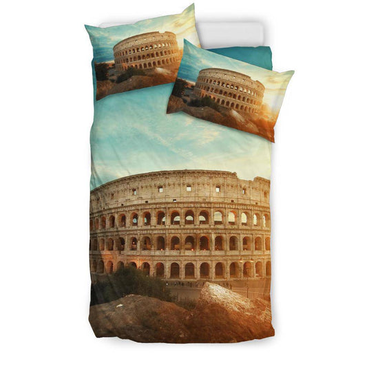 Roman Colloseum Amphitheater Travel Rome Sunset Photography Bedding Set - Top Content | POD Collection | Free Shipping