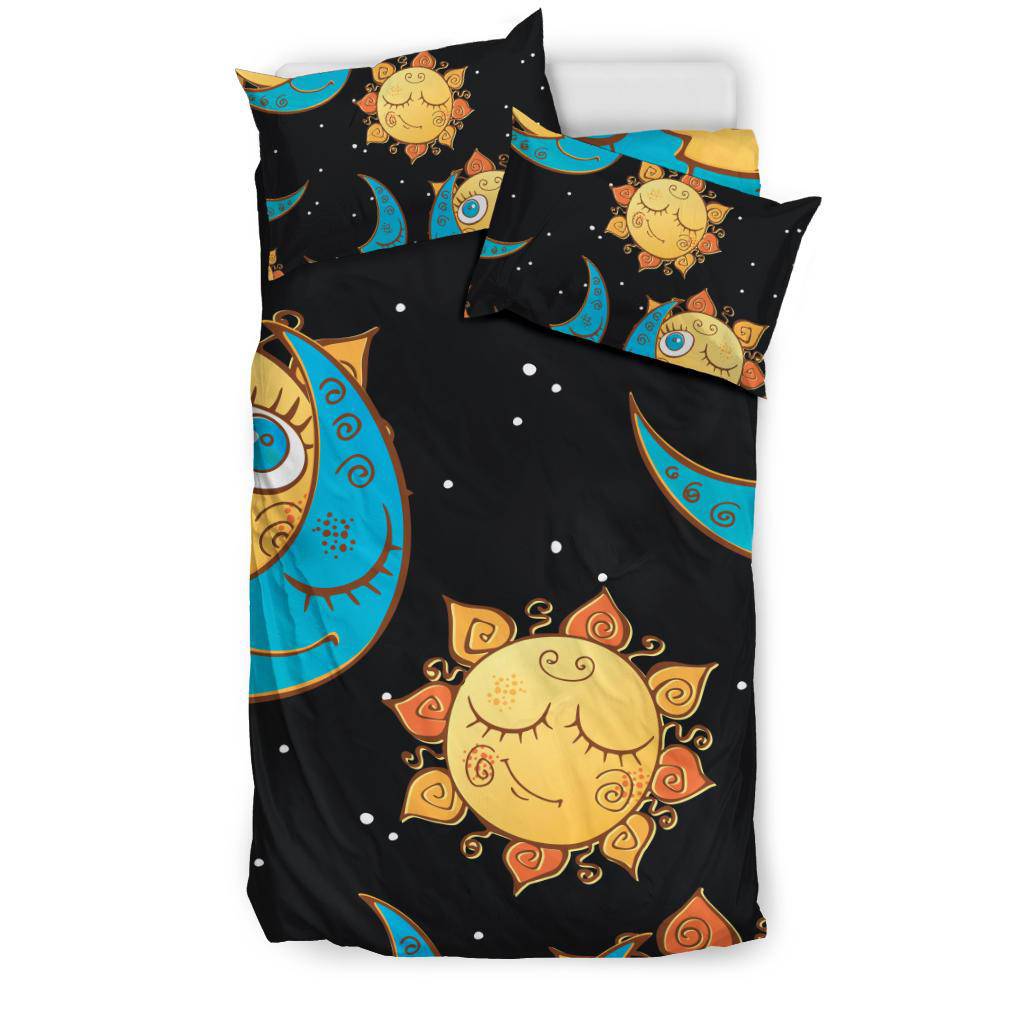 Sun Moon Stars Black Bedding Set - Top Content | POD Collection | Free Shipping