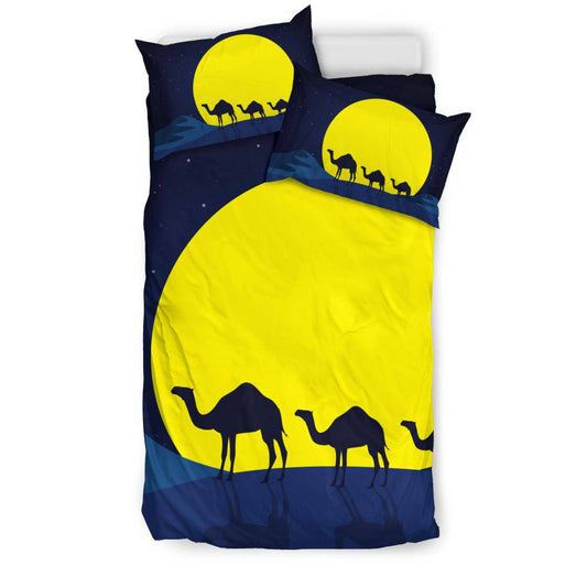 Camels Desert Night Moon Sky Stars Bedding Set - Top Content | POD Collection | Free Shipping