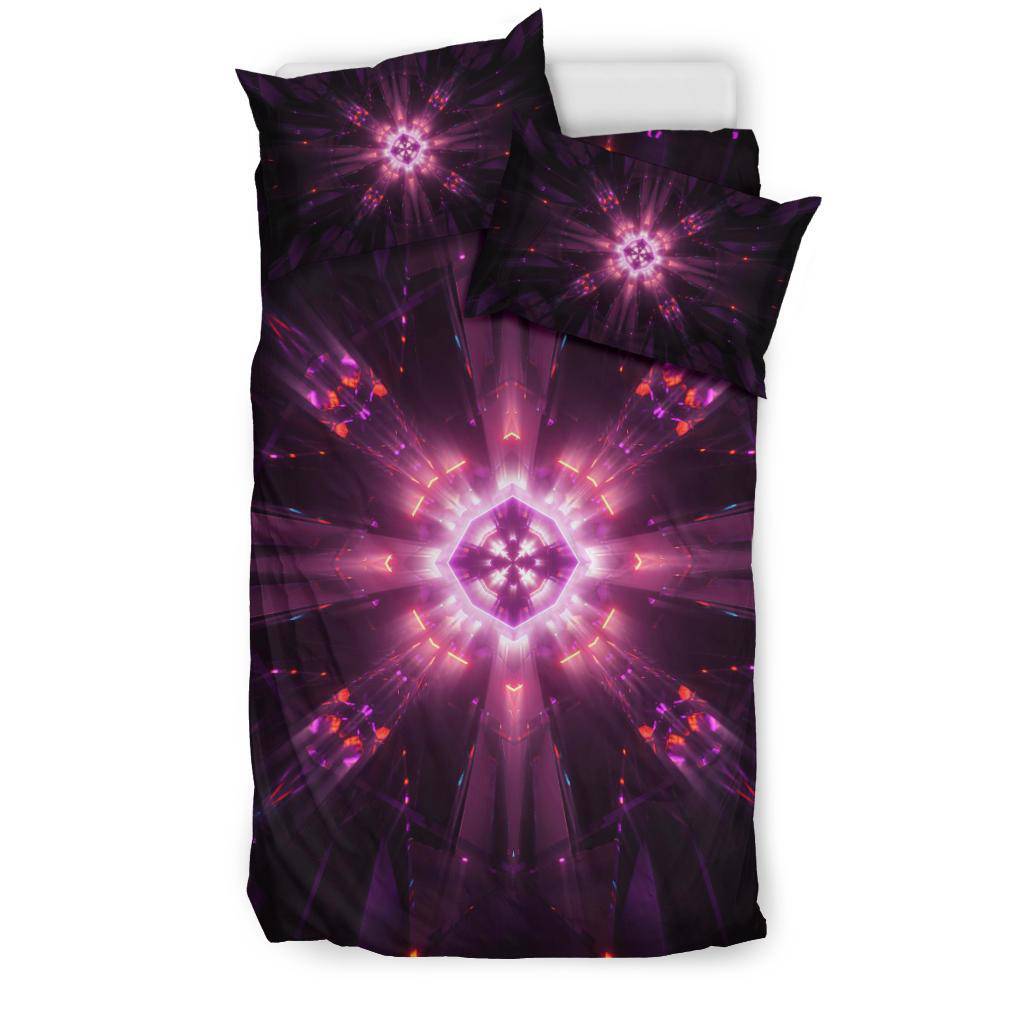 Colorful Neon Laser Pink Cosmic Bedding Set - Top Content | POD Collection | Free Shipping