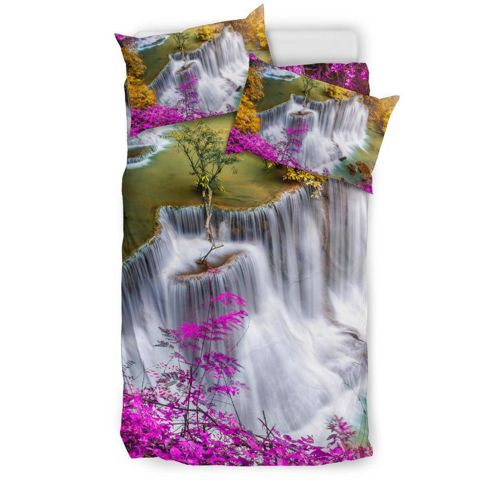 Waterfall Colorful Leaves Trees Nature Bedding Set - Top Content | POD Collection | Free Shipping