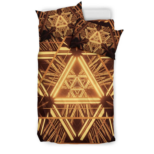 Cosmic Golden Lights Laser Bedding Set - Top Content | POD Collection | Free Shipping