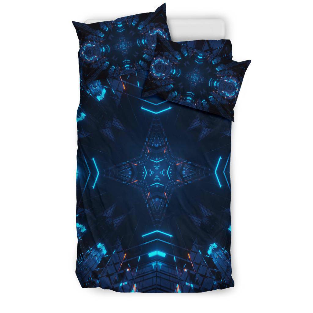 Cosmic Laser Lights Blue Illusion Bedding Set - Top Content | POD Collection | Free Shipping