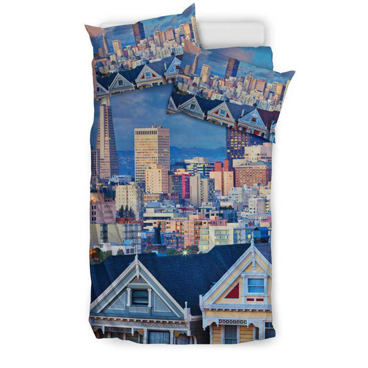 Famous Painted Ladies San Francisco California Sunset City Bedding Set - Top Content | POD Collection | Free Shipping